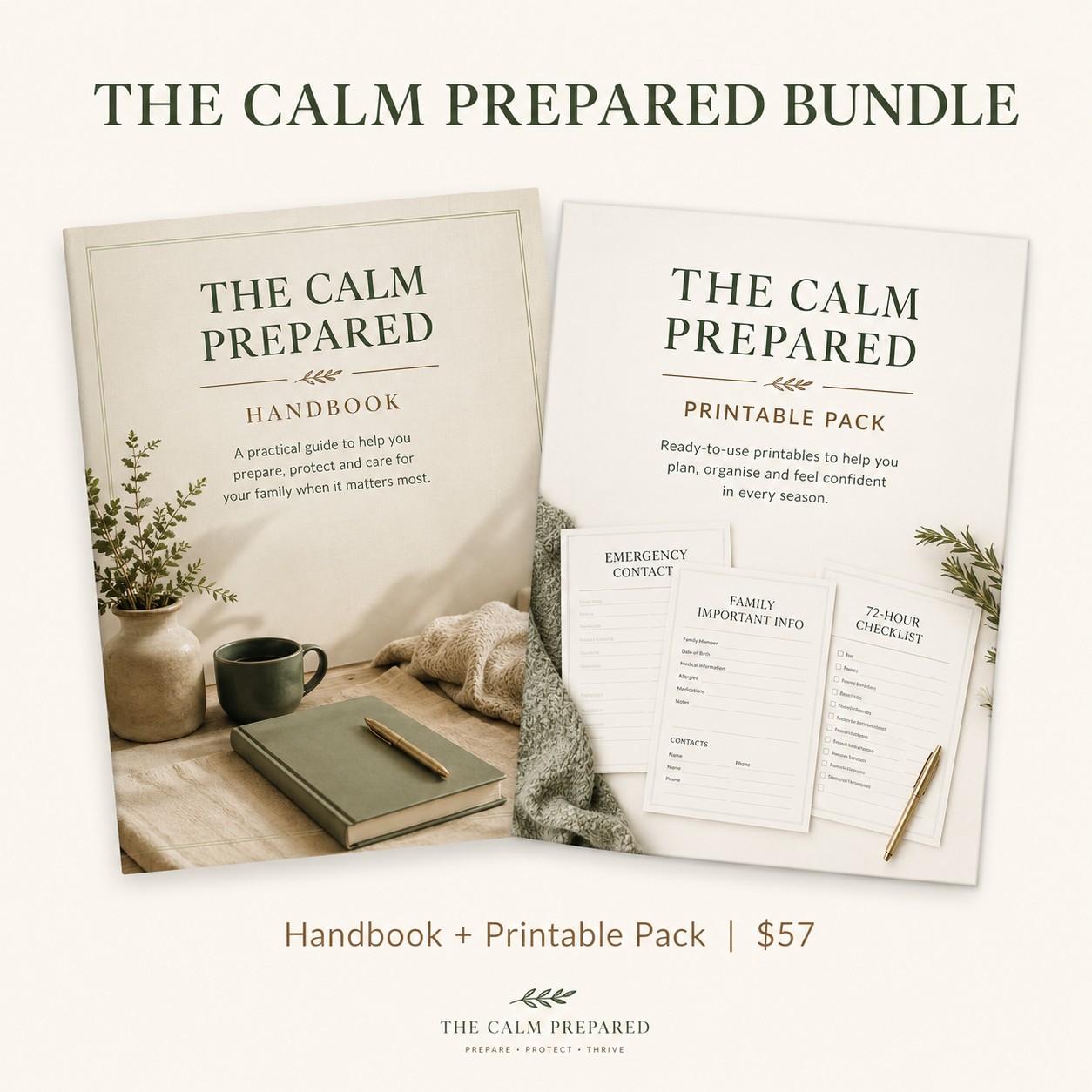 The Calm Prepared Bundle — Handbook + Printable Companion Pack